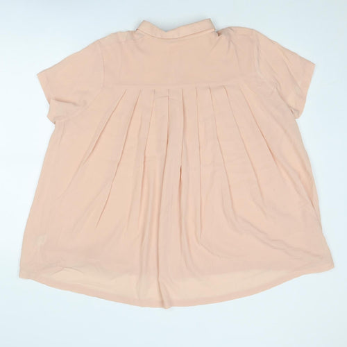 French Connection Womens Pink Polyester Basic Button-Up Size XS Collared