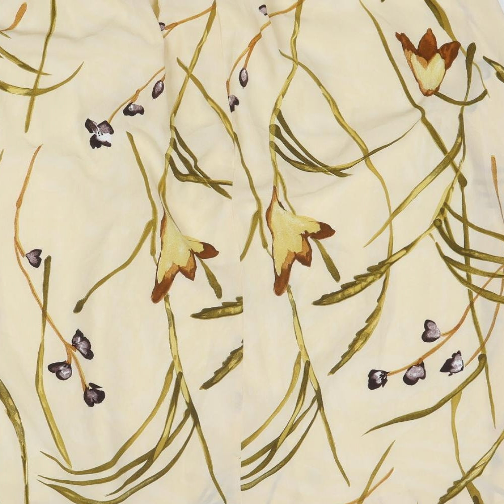 Silhouette Womens Yellow Floral Polyester Pleated Skirt Size 18