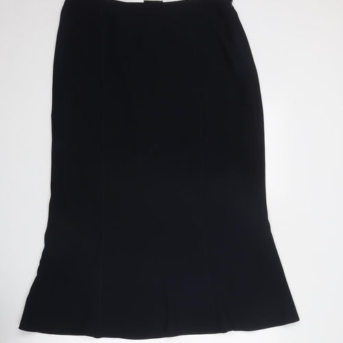 BHS Womens Blue Polyester Swing Skirt Size 36 in Zip