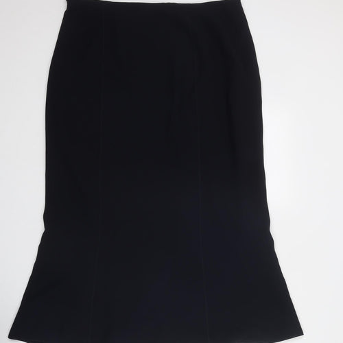 BHS Womens Blue Polyester Swing Skirt Size 36 in Zip