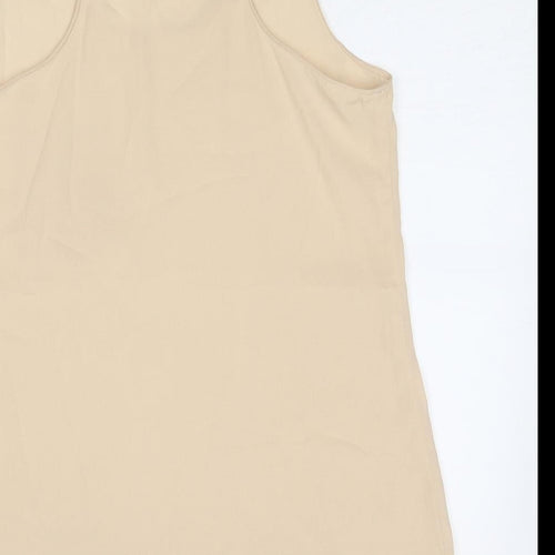 River Island Womens Beige Polyester Basic Tank Size 14 Round Neck