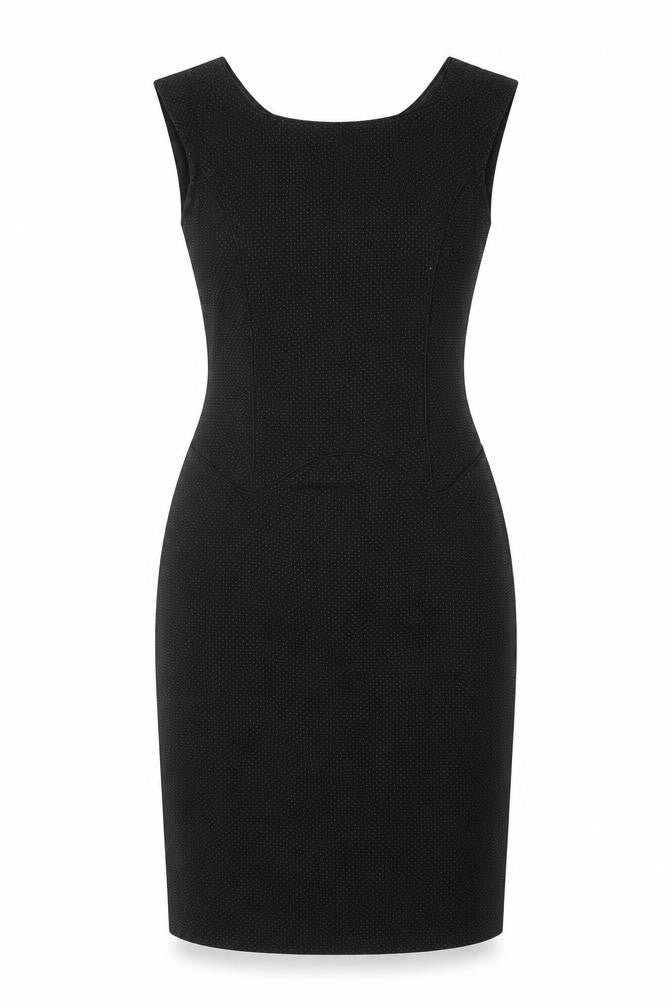 Next Womens Black Polka Dot Polyester Shift Size 8 Round Neck Zip