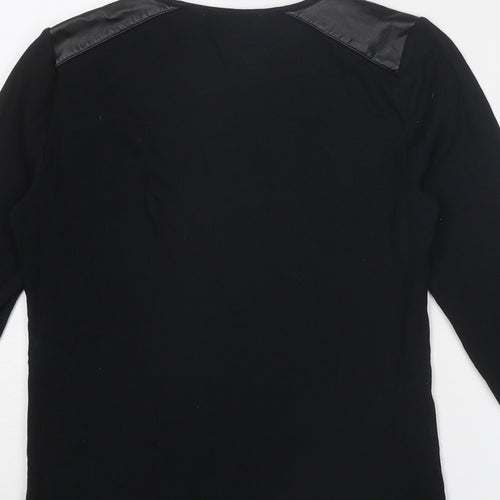 Lauren Ralph Lauren Womens Black Cotton Basic T-Shirt Size L Round Neck