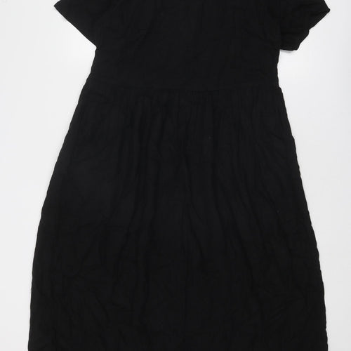 NEXT Womens Black Viscose Maxi Size 8 Round Neck Pullover