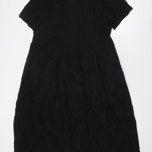 NEXT Womens Black Viscose Maxi Size 8 Round Neck Pullover