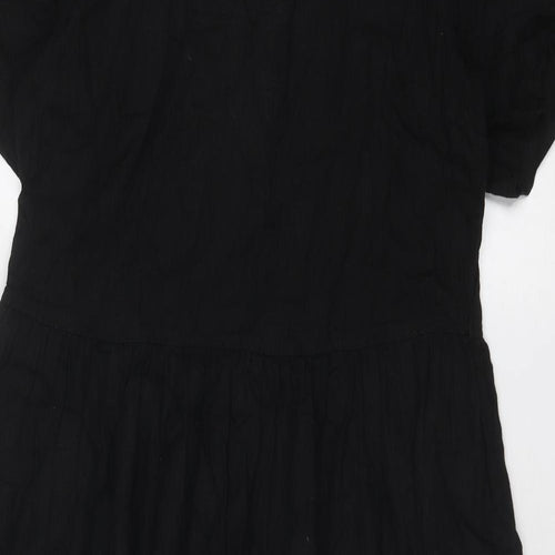 NEXT Womens Black Viscose Maxi Size 8 Round Neck Pullover