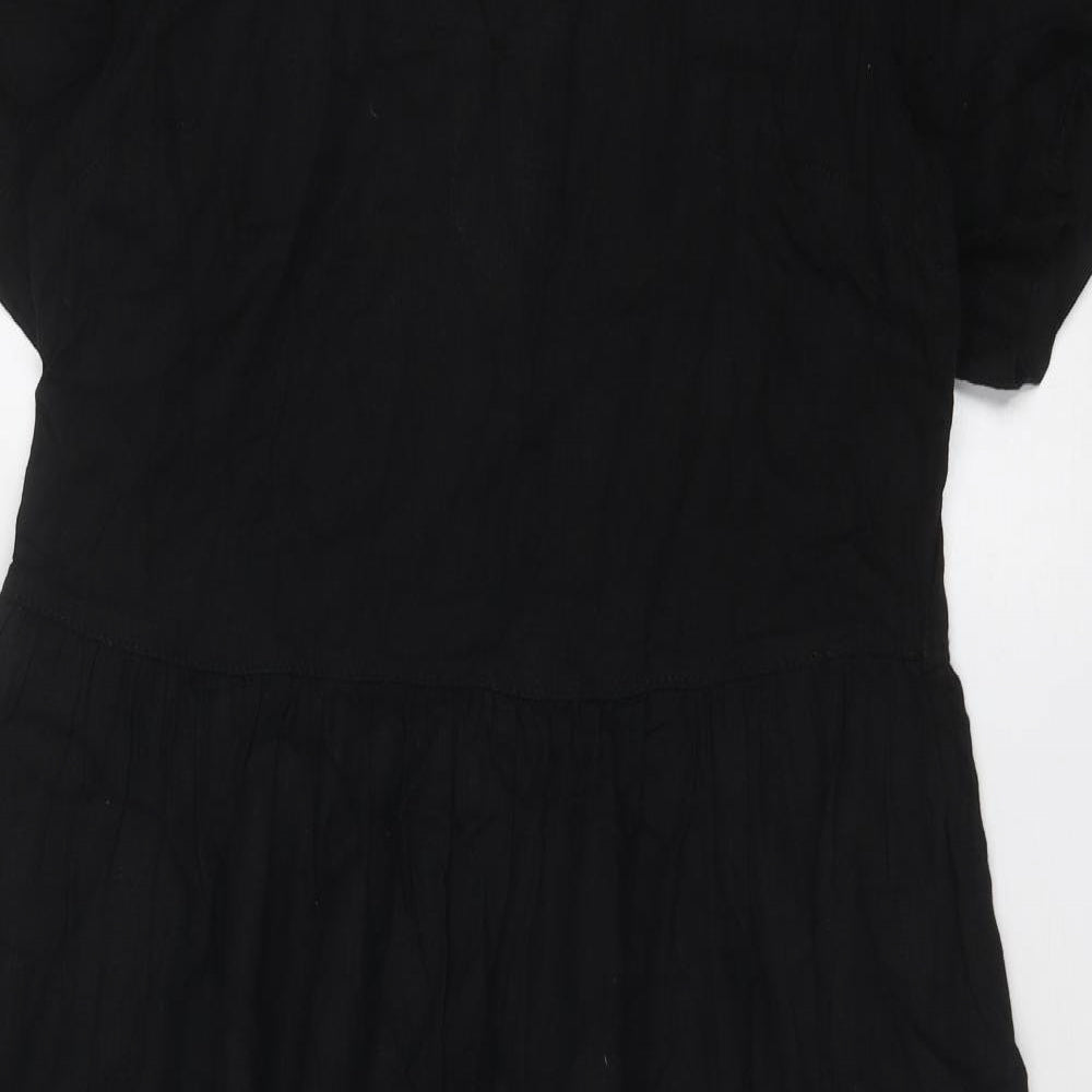 NEXT Womens Black Viscose Maxi Size 8 Round Neck Pullover