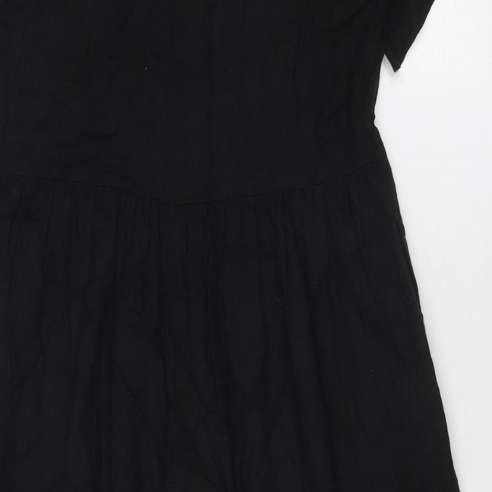 NEXT Womens Black Viscose Maxi Size 8 Round Neck Pullover
