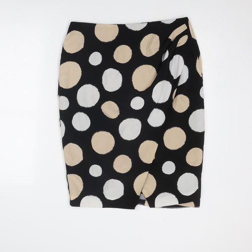 Planet Womens Black Polka Dot Polyester A-Line Skirt Size 34 in Zip