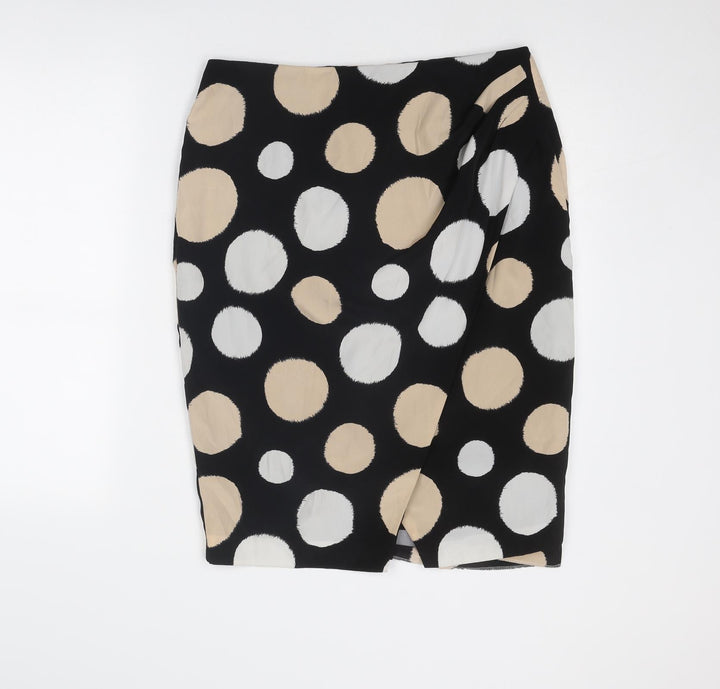 Planet Womens Black Polka Dot Polyester A-Line Skirt Size 34 in Zip