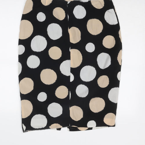 Planet Womens Black Polka Dot Polyester A-Line Skirt Size 34 in Zip