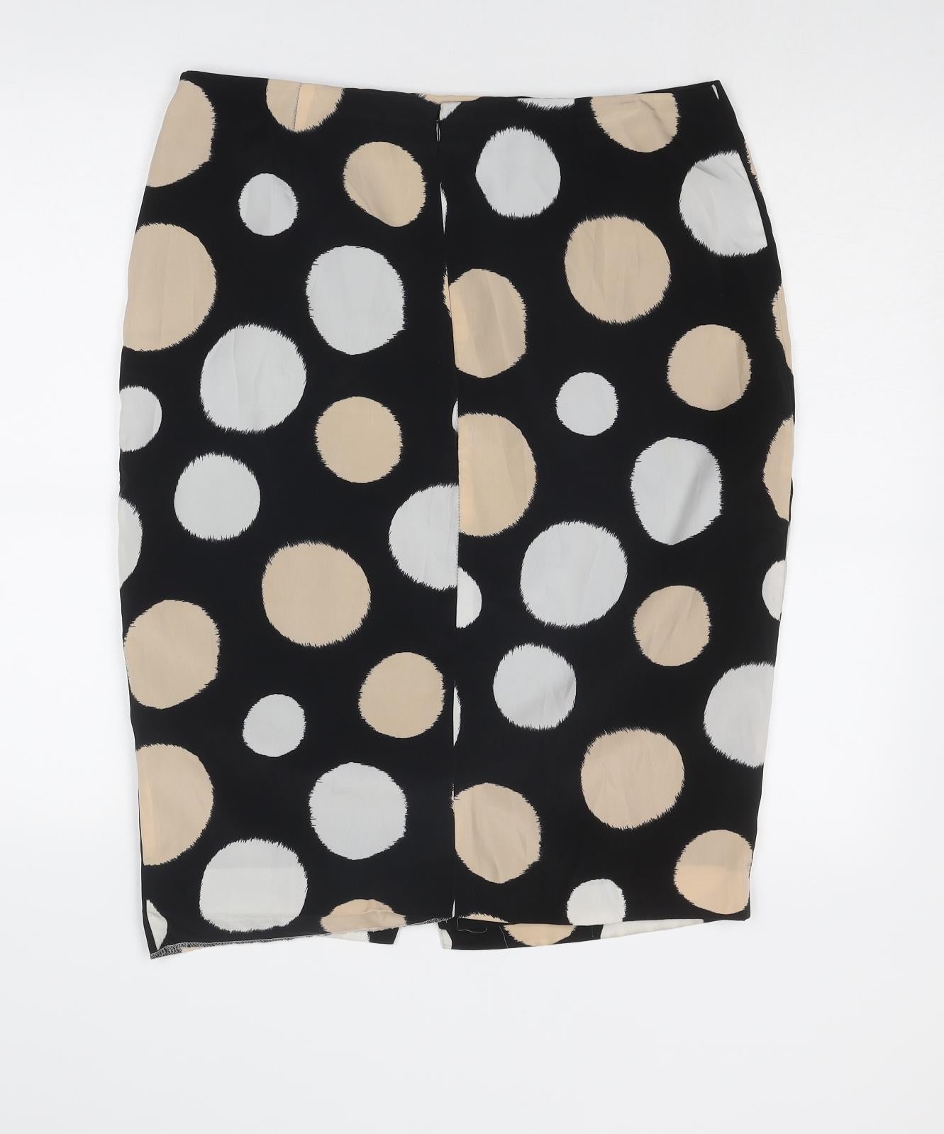 Planet Womens Black Polka Dot Polyester A-Line Skirt Size 34 in Zip
