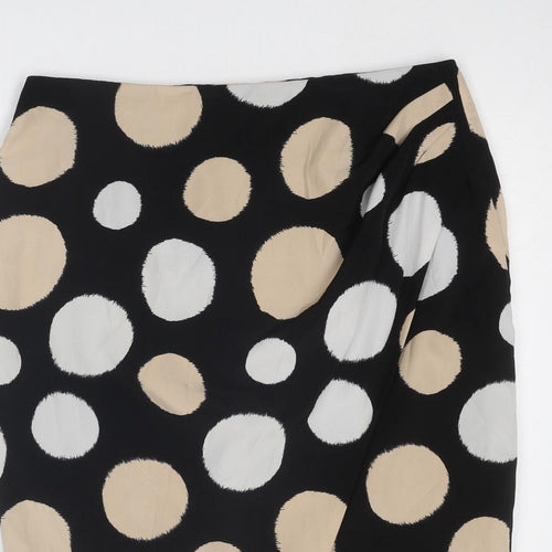 Planet Womens Black Polka Dot Polyester A-Line Skirt Size 34 in Zip