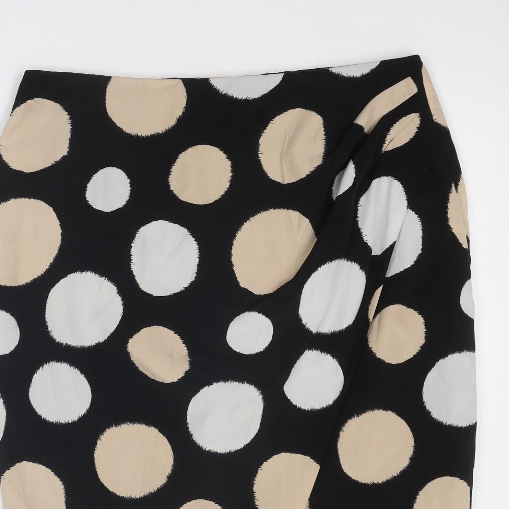 Planet Womens Black Polka Dot Polyester A-Line Skirt Size 34 in Zip