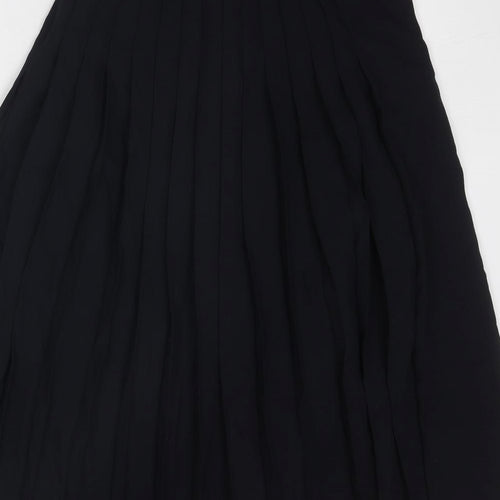 Cavita Womens Blue Polyester Pleated Skirt Size 12 Zip