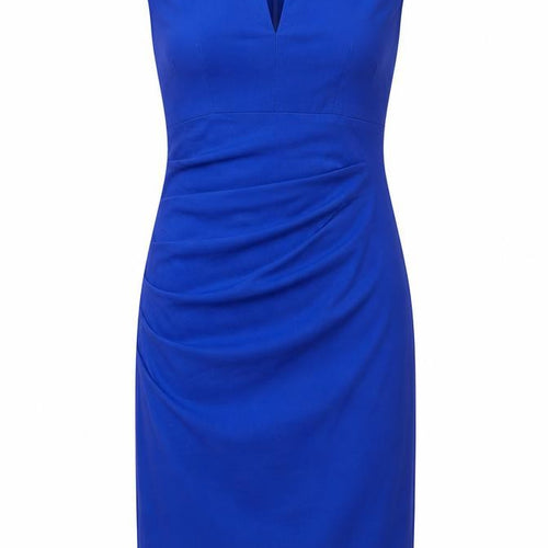 Izabel London Womens Blue Viscose Sheath Size 10 V-Neck Zip
