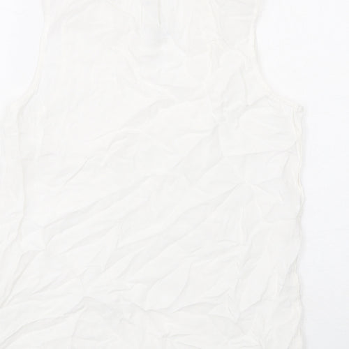 River Island Womens White Viscose Basic Blouse Size XS V-Neck - Broderie Anglaise