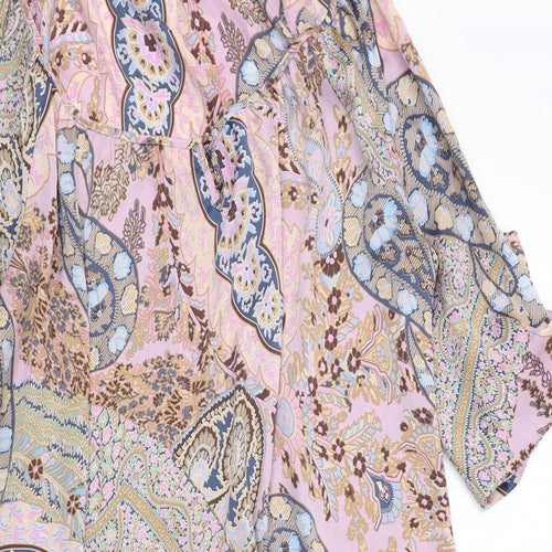 Wallis Womens Multicoloured Paisley Polyester A-Line Size 16 Scoop Neck Pullover