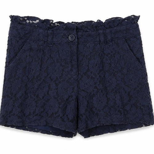 NEXT Girls Blue Cotton Chino Shorts Size 11 Years Regular Zip
