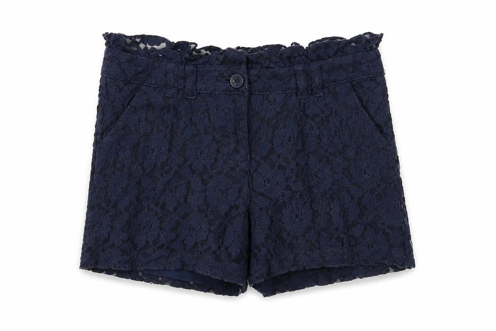 NEXT Girls Blue Cotton Chino Shorts Size 11 Years Regular Zip