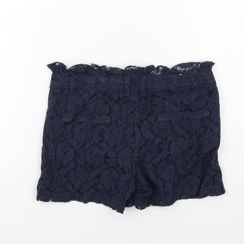 NEXT Girls Blue Cotton Chino Shorts Size 11 Years Regular Zip