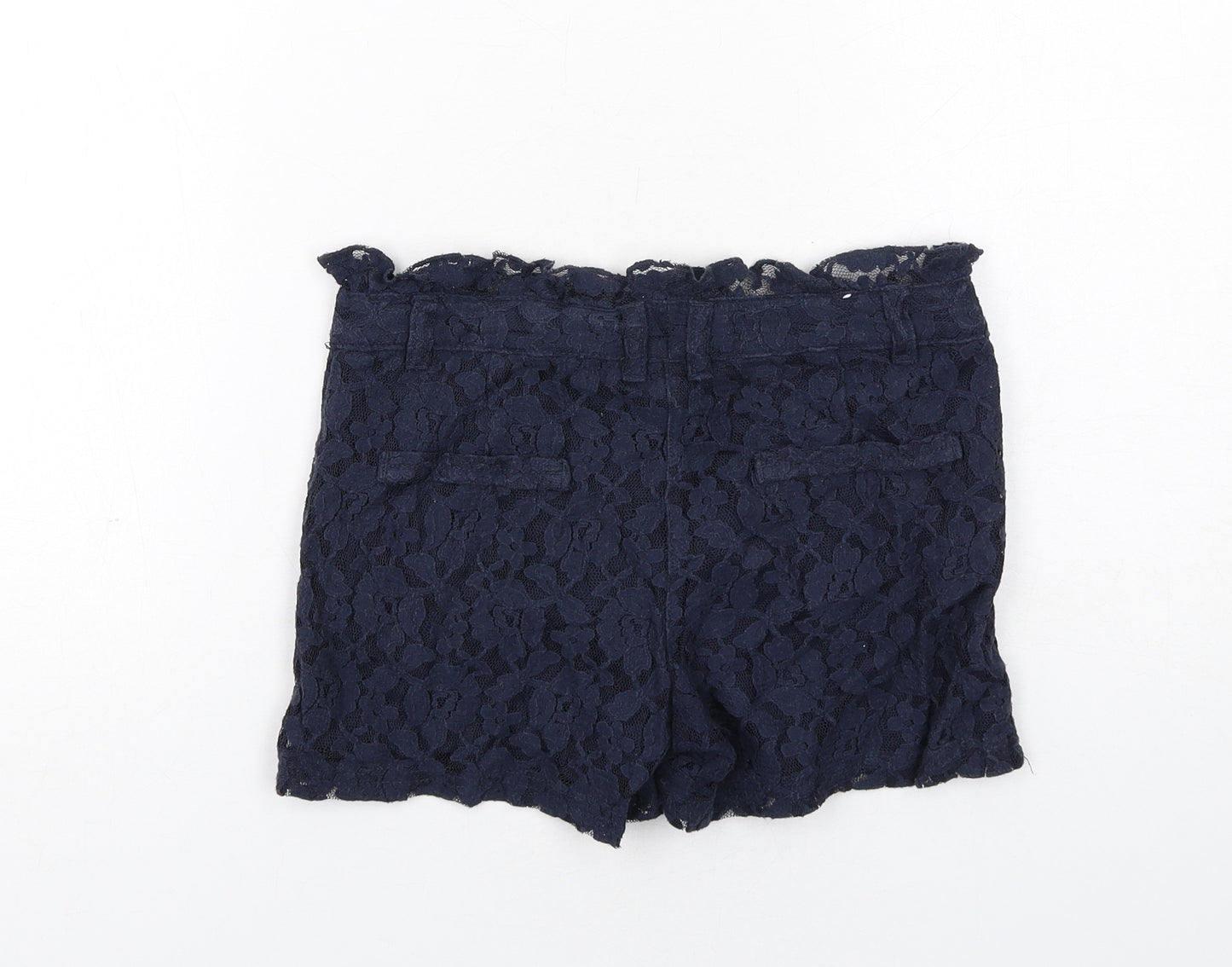 NEXT Girls Blue Cotton Chino Shorts Size 11 Years Regular Zip