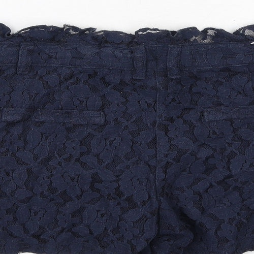 NEXT Girls Blue Cotton Chino Shorts Size 11 Years Regular Zip