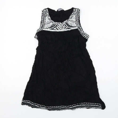 Dorothy Perkins Womens Black Viscose Basic Tank Size 12 Round Neck
