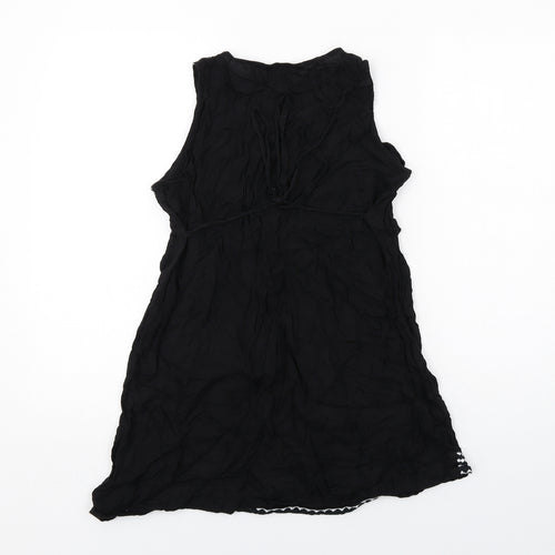 Dorothy Perkins Womens Black Viscose Basic Tank Size 12 Round Neck