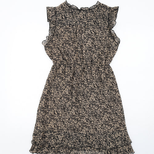 Apricot Womens Beige Floral Polyester Shift Size M V-Neck Pullover