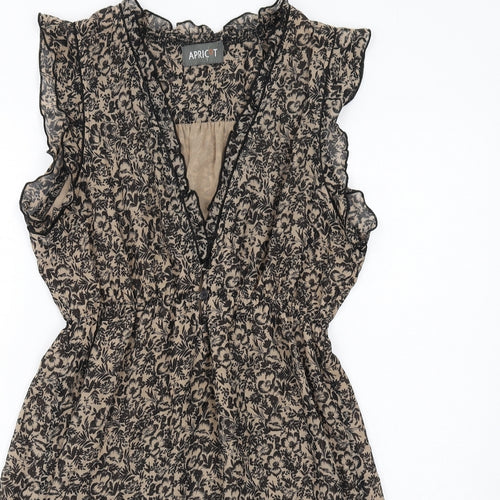 Apricot Womens Beige Floral Polyester Shift Size M V-Neck Pullover