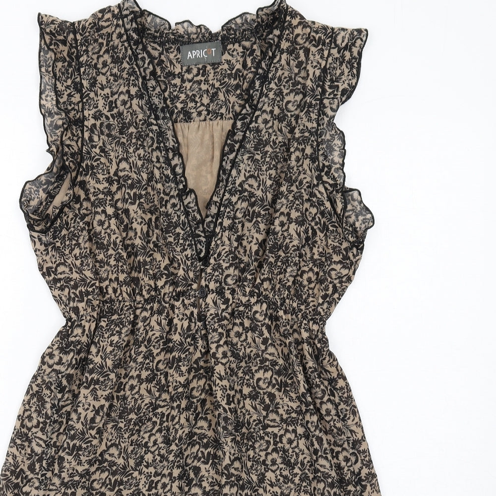 Apricot Womens Beige Floral Polyester Shift Size M V-Neck Pullover