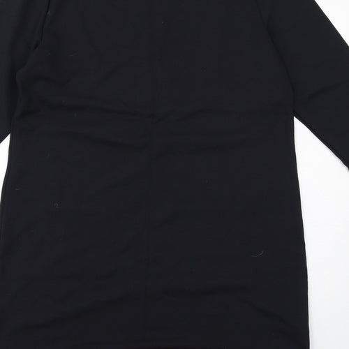 Laura Ashley Womens Black Colourblock Viscose Jumper Dress Size 14 Round Neck Pullover