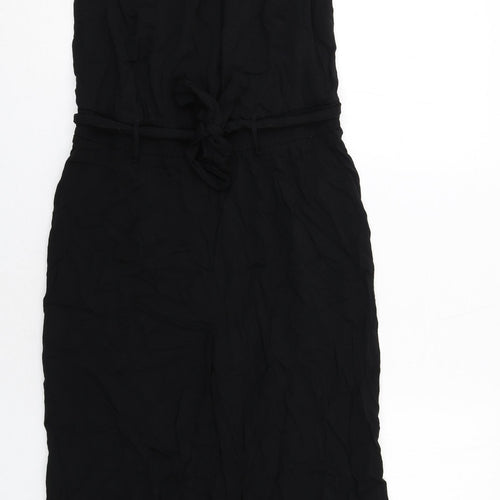 fransa Womens Black Viscose Jumpsuit One-Piece Size S Zip