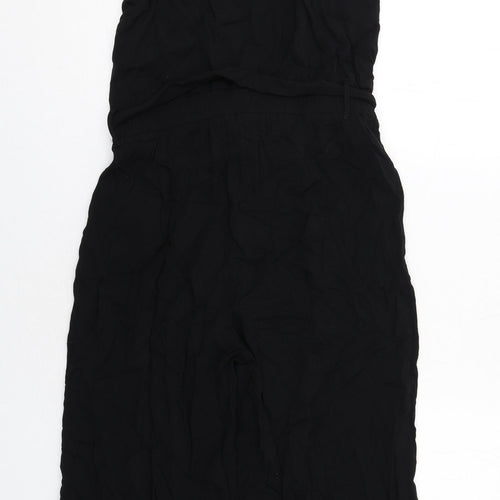 fransa Womens Black Viscose Jumpsuit One-Piece Size S Zip
