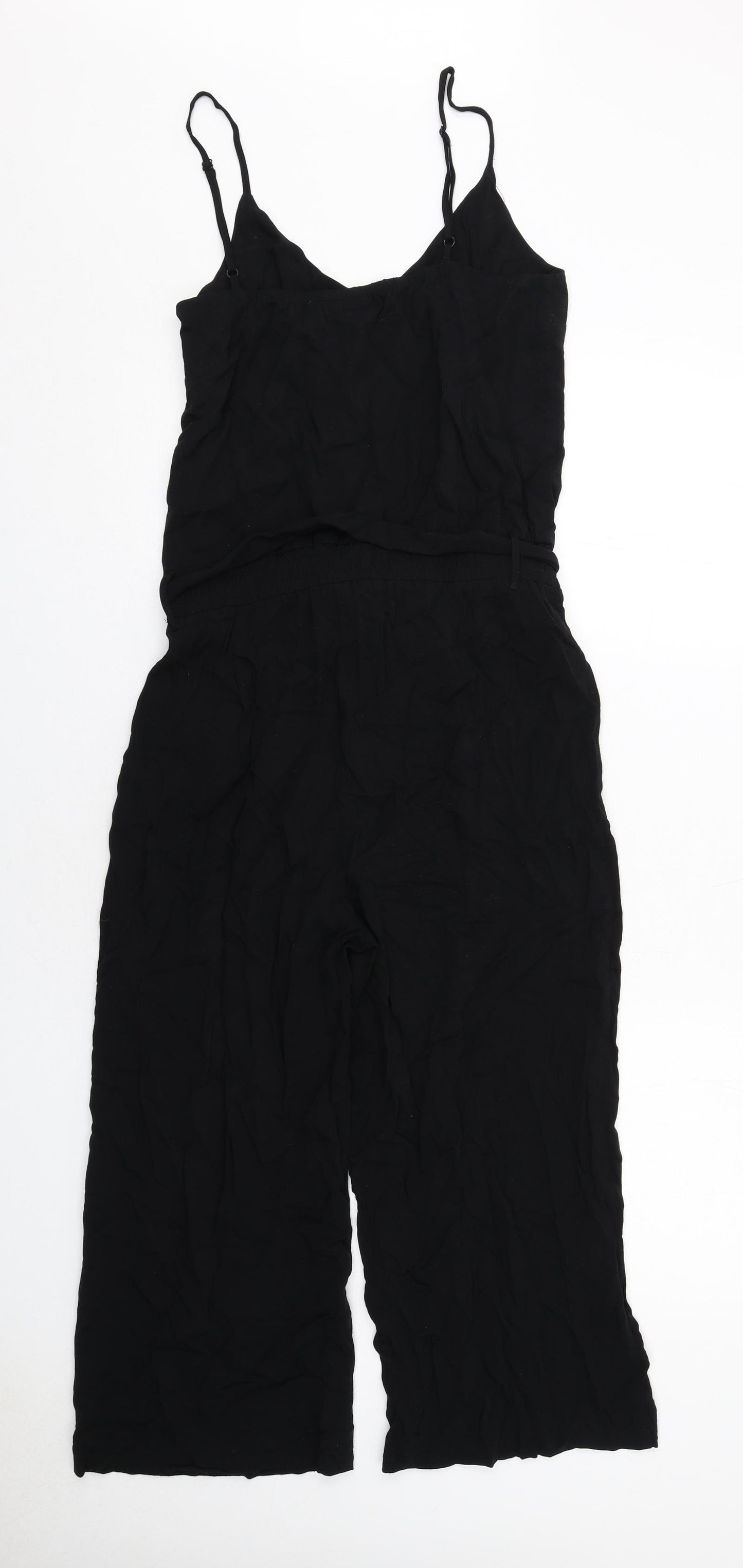 fransa Womens Black Viscose Jumpsuit One-Piece Size S Zip