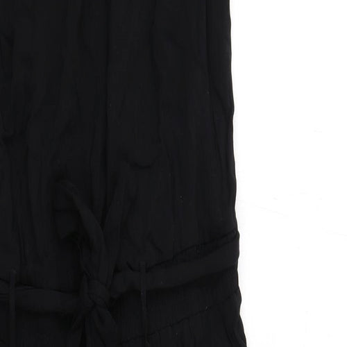 fransa Womens Black Viscose Jumpsuit One-Piece Size S Zip