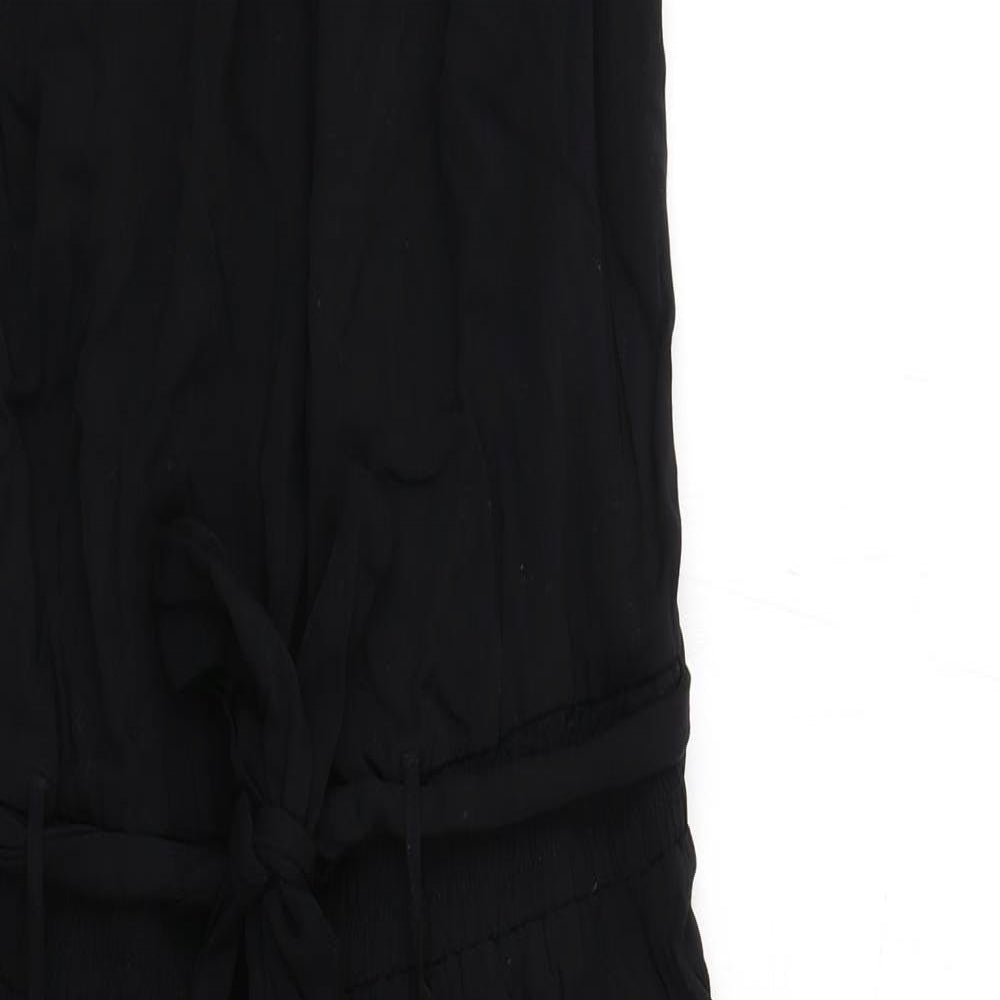 fransa Womens Black Viscose Jumpsuit One-Piece Size S Zip