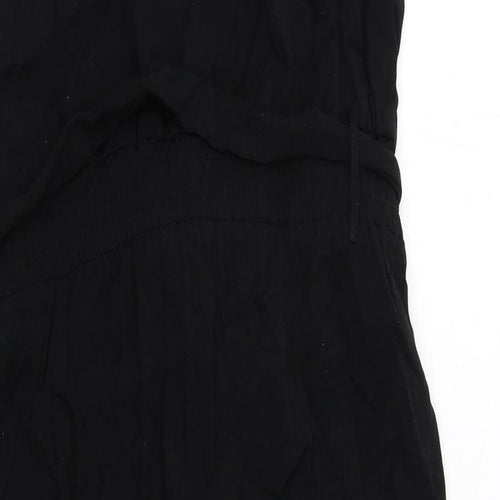 fransa Womens Black Viscose Jumpsuit One-Piece Size S Zip