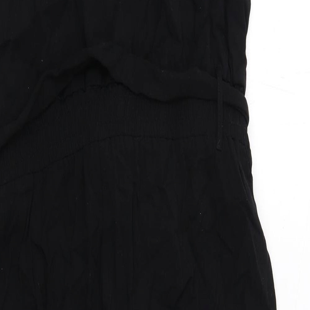 fransa Womens Black Viscose Jumpsuit One-Piece Size S Zip