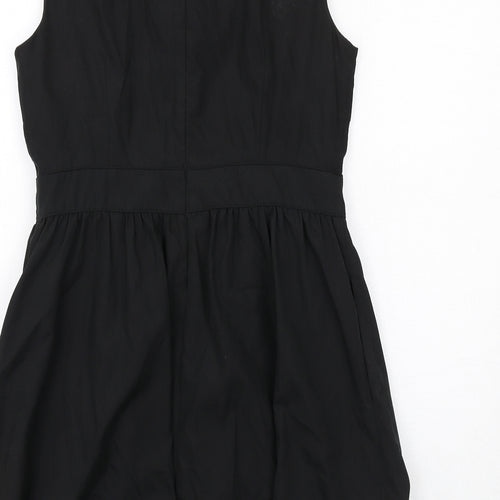 Coleen Womens Black Polyester A-Line Size 12 Round Neck Zip