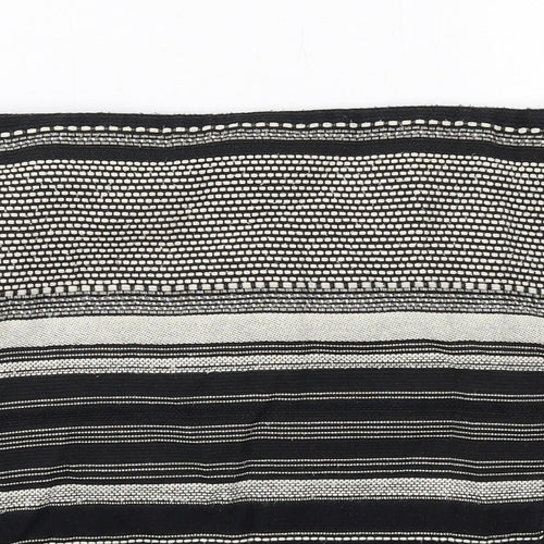 Camaieu Womens Black Geometric Polyester A-Line Skirt Size 14 Zip