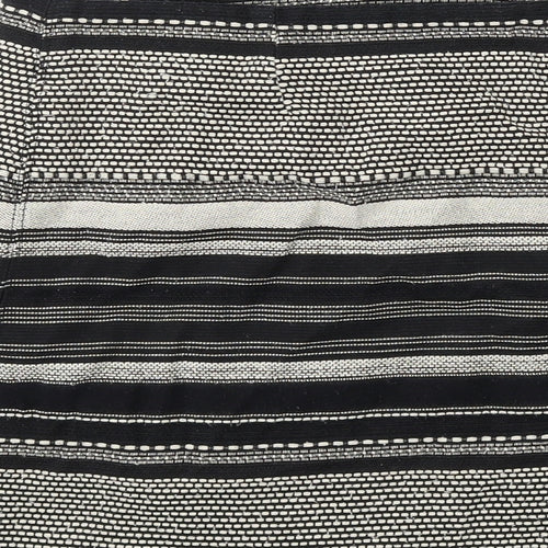 Camaieu Womens Black Geometric Polyester A-Line Skirt Size 14 Zip