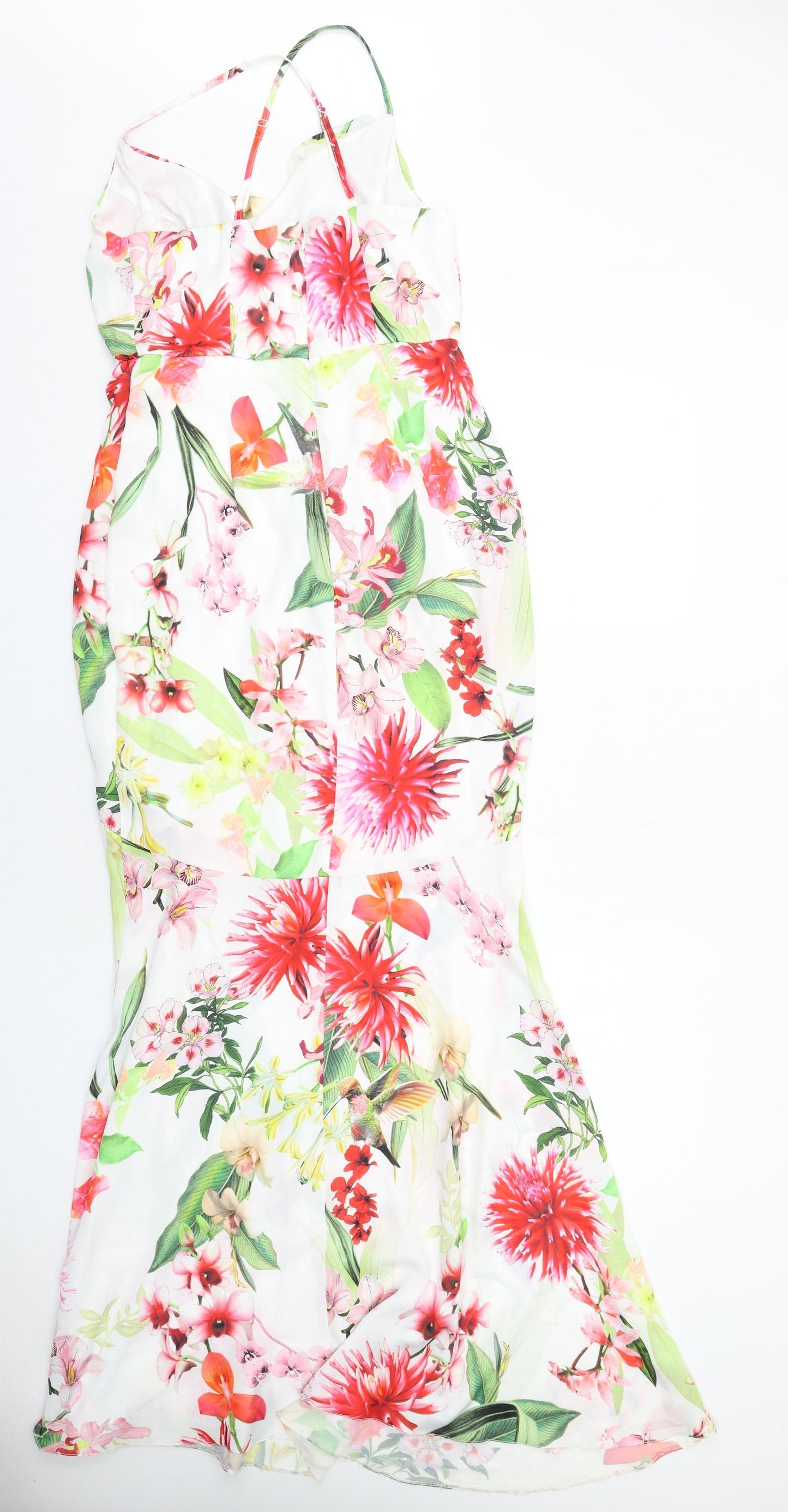 Lipsy Womens Multicoloured Floral Polyester Slip Dress Size 12 V-Neck Zip