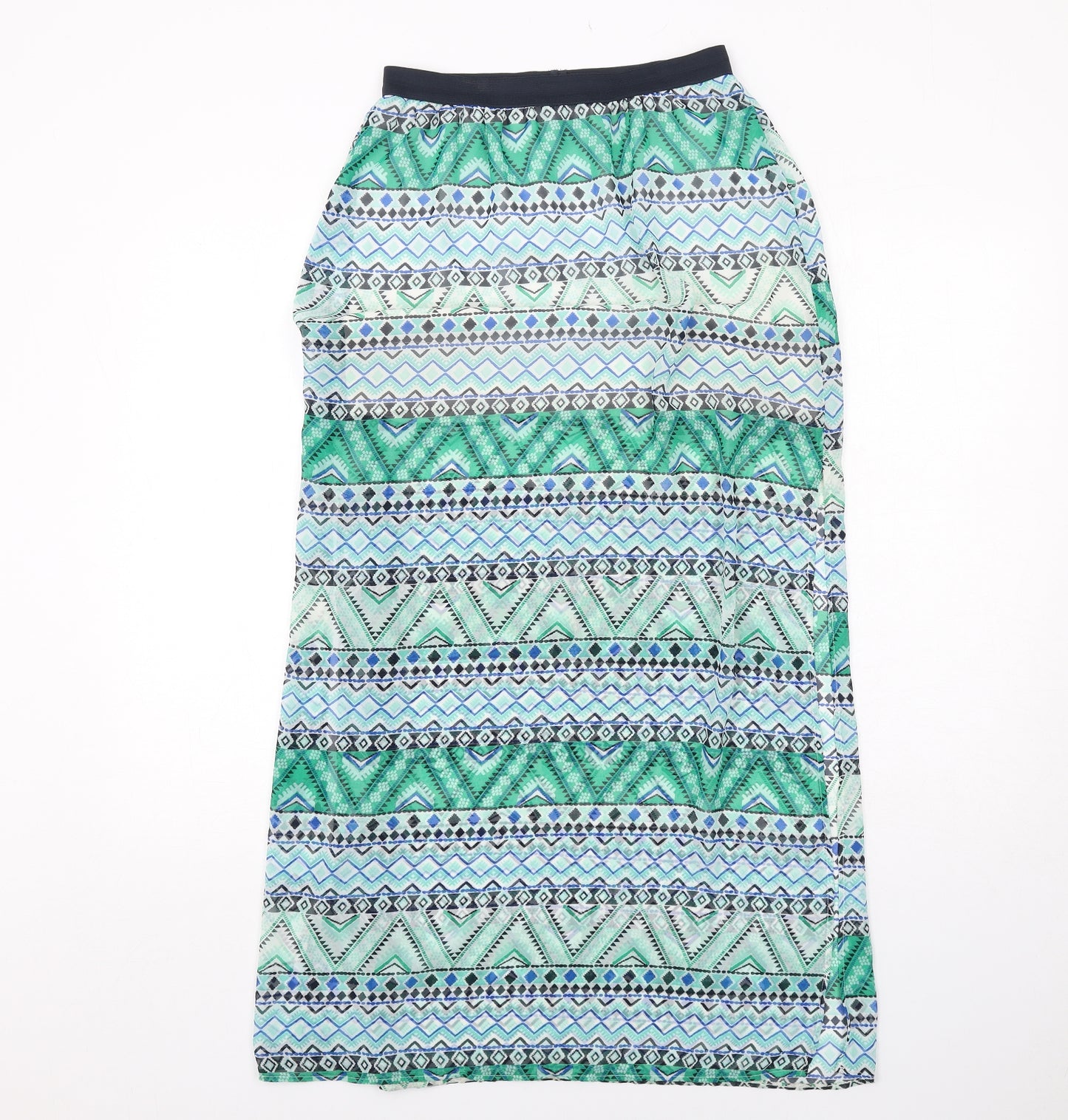 H&M Womens Multicoloured Geometric Polyester Maxi Skirt Size 8
