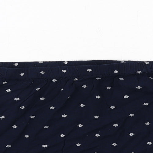 Superdry Womens Blue Geometric Viscose Basic Blouse Size S Off the Shoulder