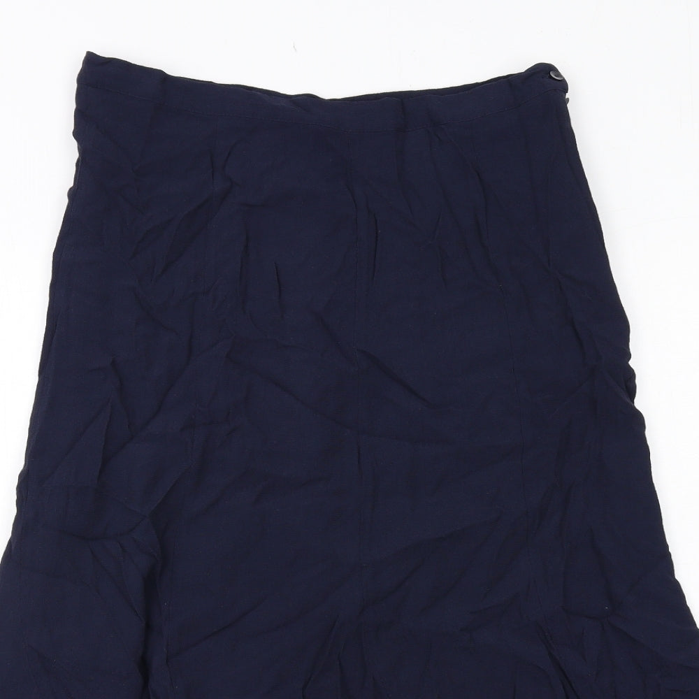 Per Una Womens Blue Viscose Maxi Skirt Size 12 Zip