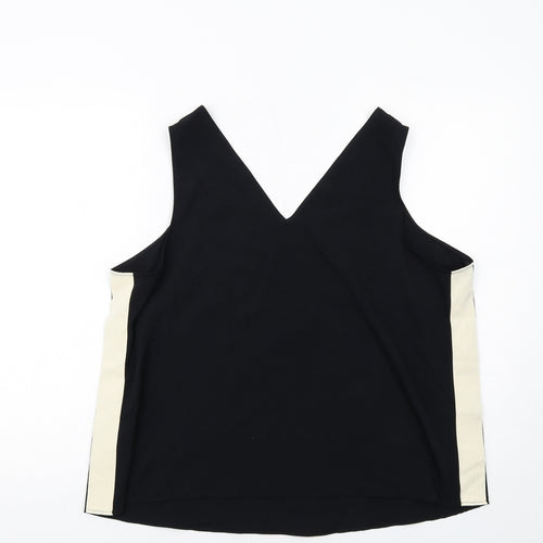 Marks and Spencer Womens Black Polyester Basic Tank Size 20 V-Neck