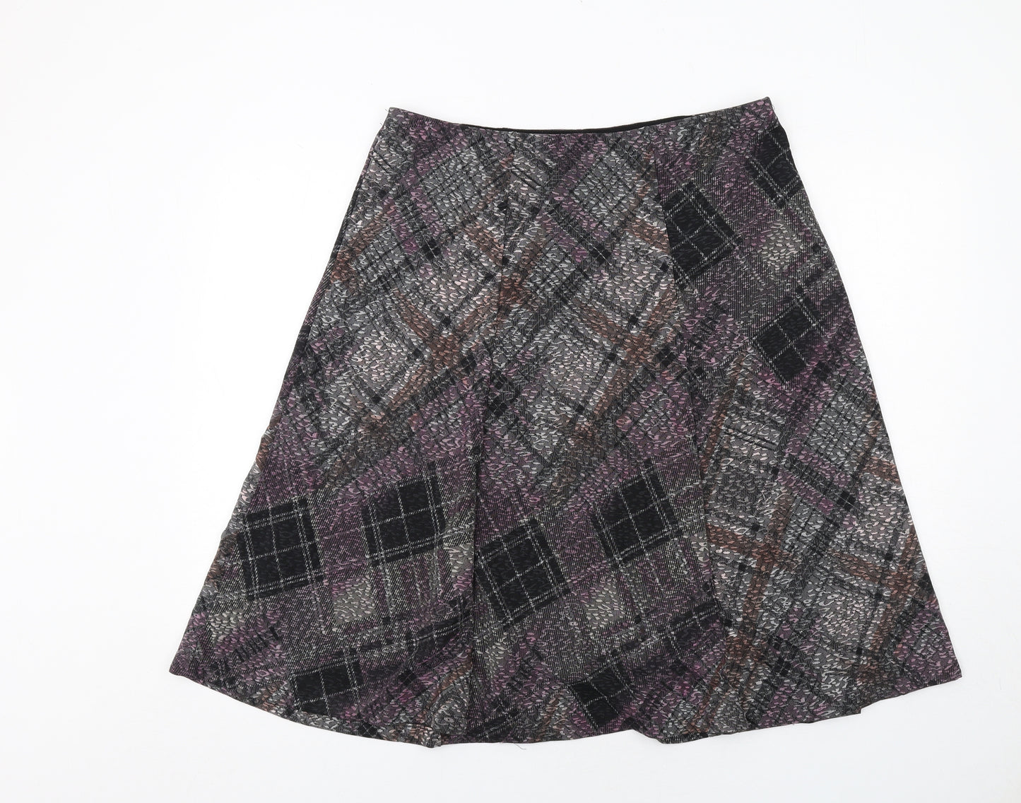 Anna Rose Womens Multicoloured Plaid Polyester Swing Skirt Size 16