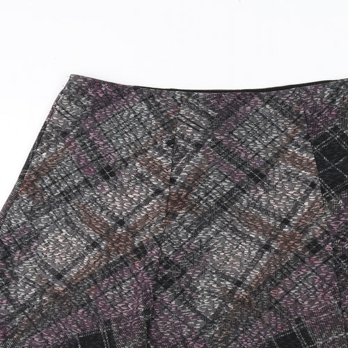 Anna Rose Womens Multicoloured Plaid Polyester Swing Skirt Size 16